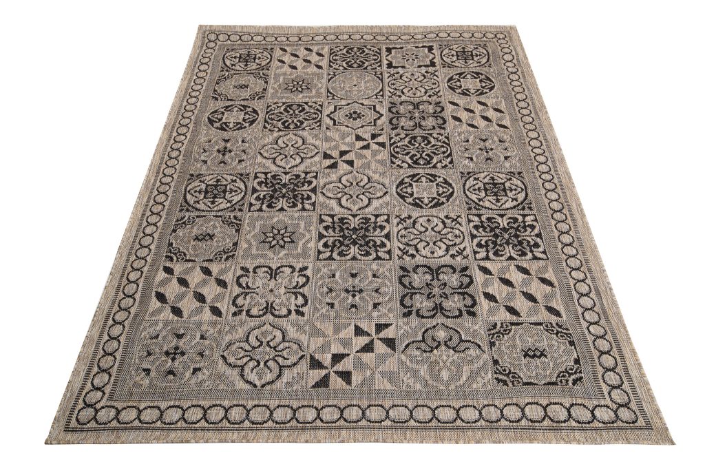 Tapis Melissa Marron Noir Mosaïque Intérieur Extérieur