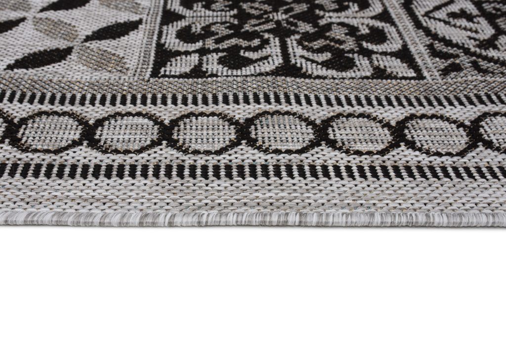 Tapis Melissa Gris Noir Mosaïque Intérieur Extérieur
