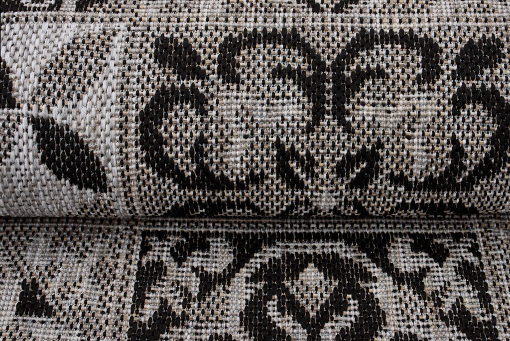 Tapis Melissa Gris Noir Mosaïque Intérieur Extérieur