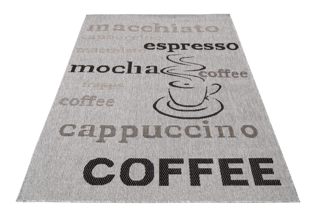 Tapis Melissa Gris Noir Café Intérieur Extérieur