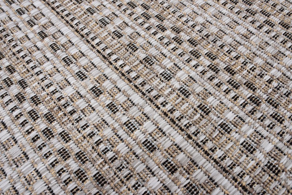 Tapis Melissa Marron Rayures Etroites Intérieur Extérieur