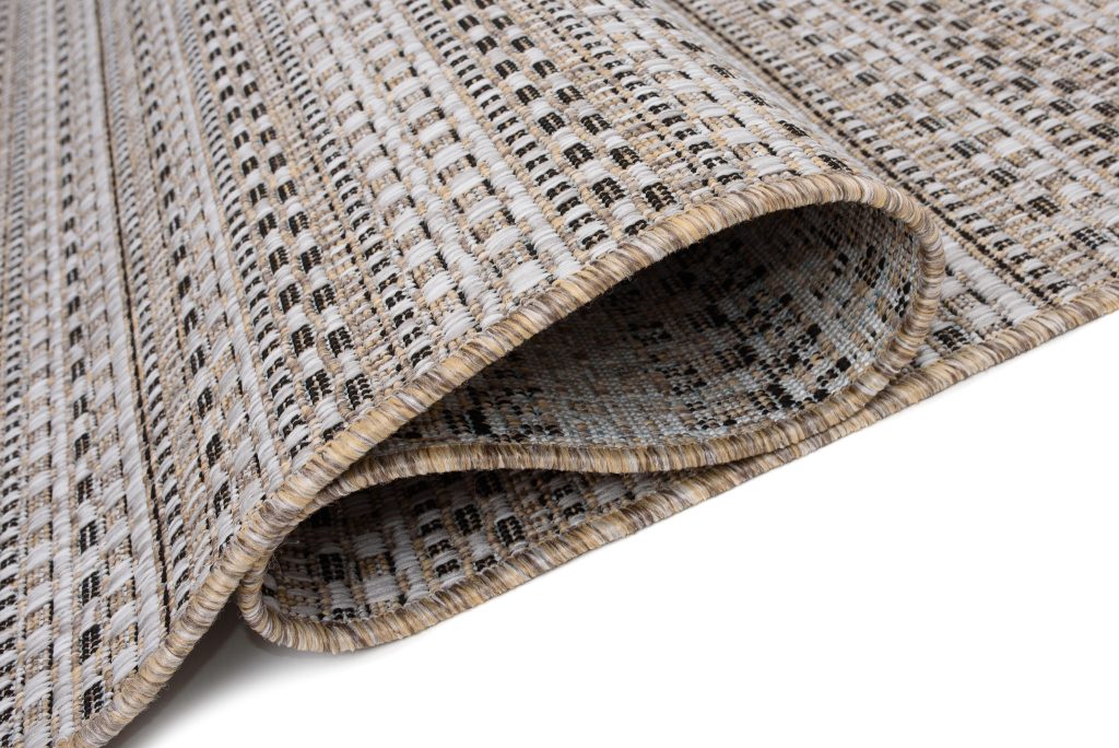 Tapis Melissa Marron Rayures Etroites Intérieur Extérieur