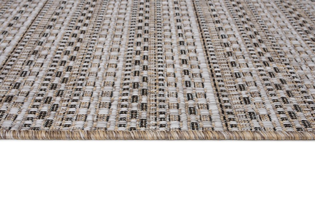 Tapis Melissa Marron Rayures Etroites Intérieur Extérieur