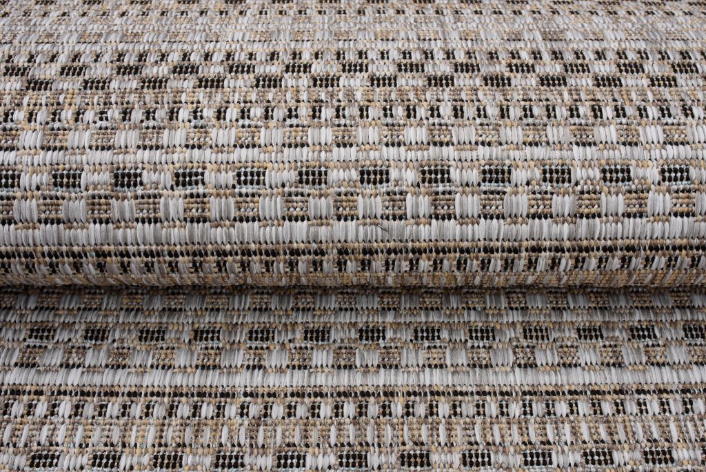 Tapis Melissa Marron Rayures Etroites Intérieur Extérieur