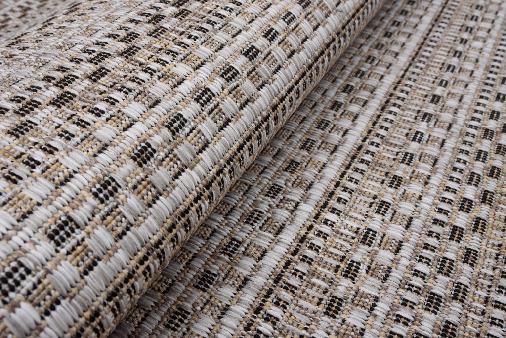Tapis Melissa Marron Rayures Etroites Intérieur Extérieur