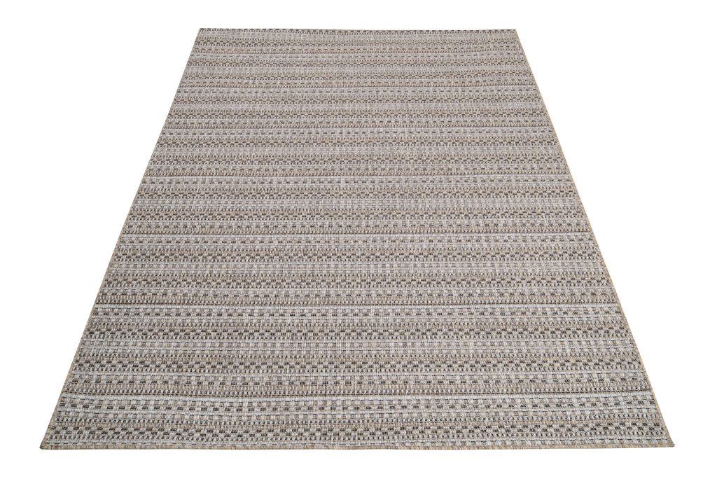 Tapis Melissa Marron Rayures Etroites Intérieur Extérieur