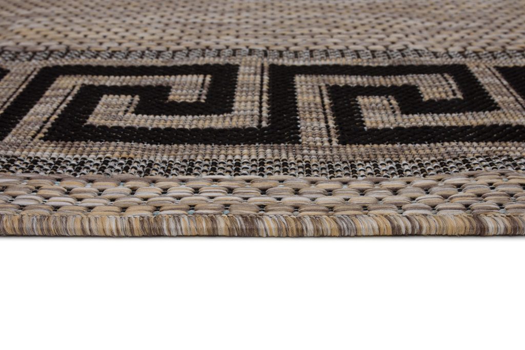 Tapis Melissa Marron Noir Zigzag Intérieur Extérieur