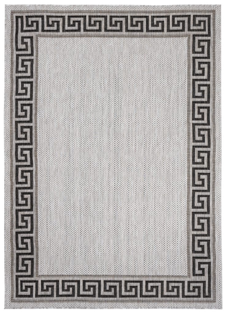 Tapis Melissa Gris Noir Zigzag Intérieur Extérieur