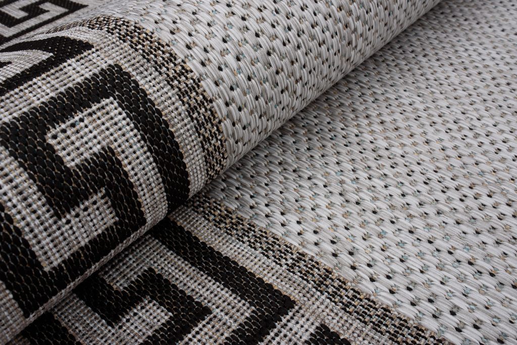 Tapis Melissa Gris Noir Zigzag Intérieur Extérieur