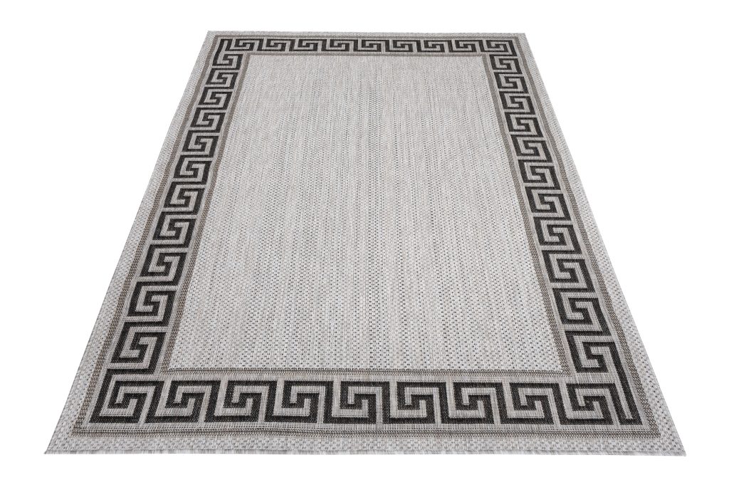 Tapis Melissa Gris Noir Zigzag Intérieur Extérieur