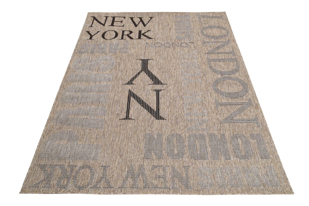 Tapis Melissa Marron Noir Villes Intérieur Extérieur