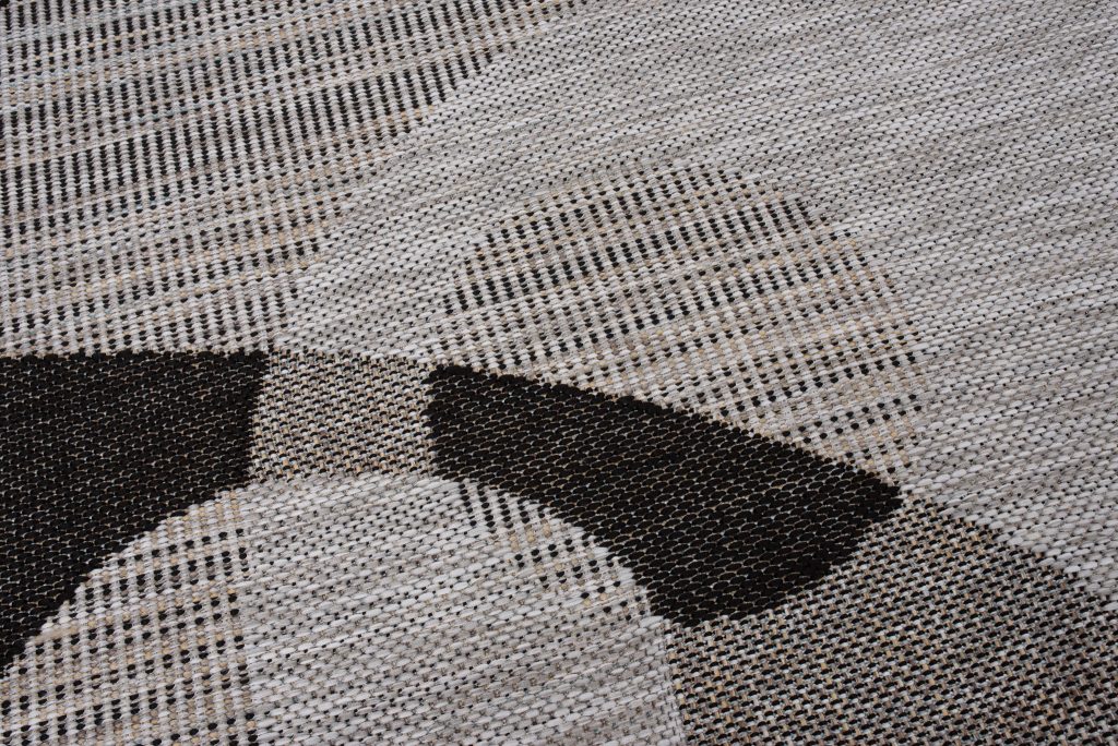 Tapis Melissa Gris Noir Géométrique Intérieur Extérieur