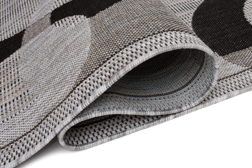 Tapis Melissa Gris Noir Géométrique Intérieur Extérieur
