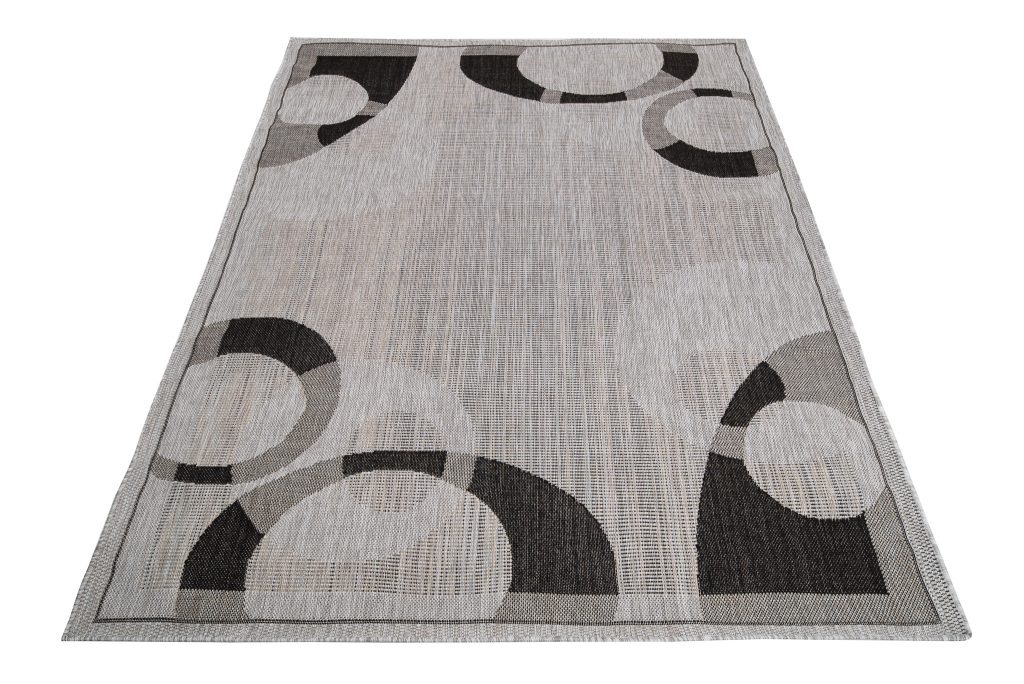 Tapis Melissa Gris Noir Géométrique Intérieur Extérieur