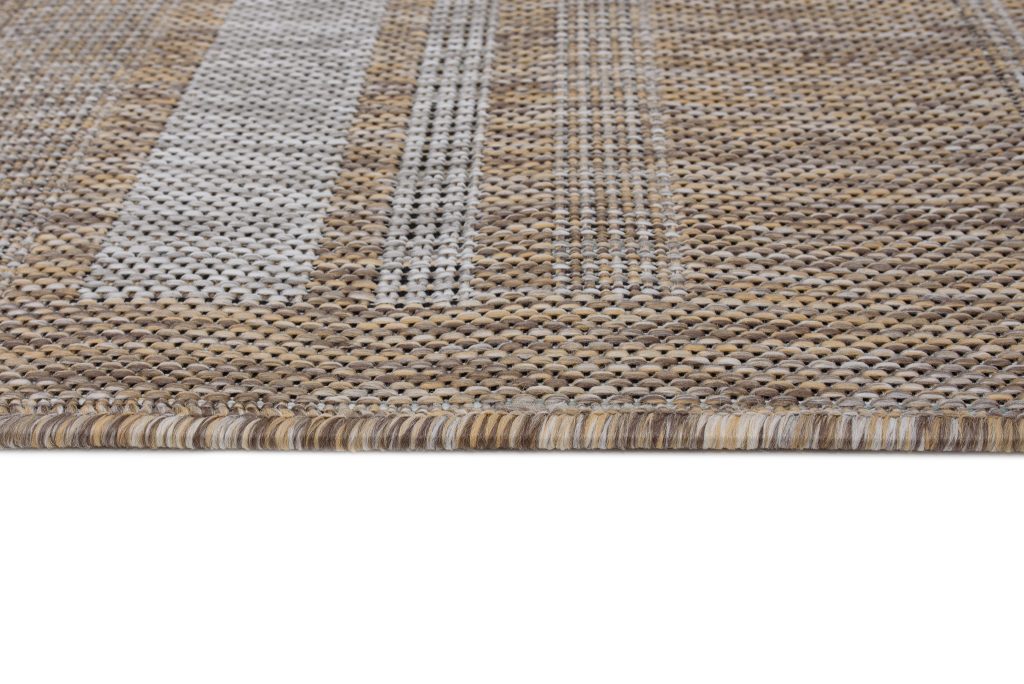 Tapis Melissa Marron Gris Rayé Intérieur Extérieur