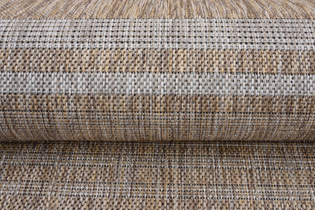 Tapis Melissa Marron Gris Rayé Intérieur Extérieur