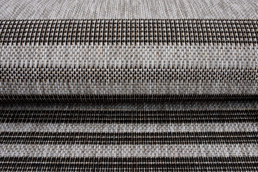 Tapis Melissa Gris Noir Rayé Intérieur Extérieur
