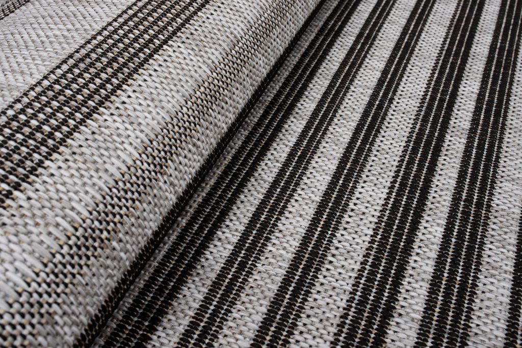 Tapis Melissa Gris Noir Rayé Intérieur Extérieur
