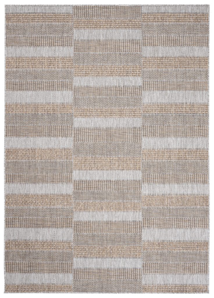 Tapis Melissa Marron Gris Rectangles Intérieur Extérieur