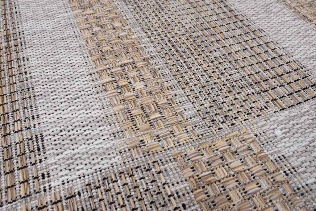 Tapis Melissa Marron Gris Rectangles Intérieur Extérieur