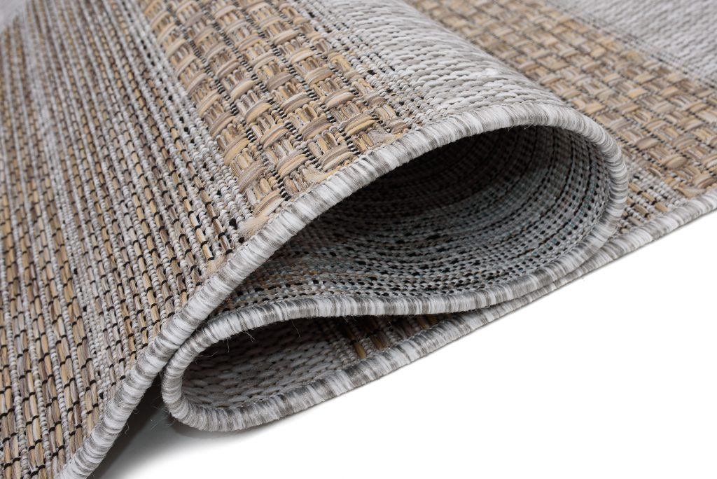 Tapis Melissa Marron Gris Rectangles Intérieur Extérieur