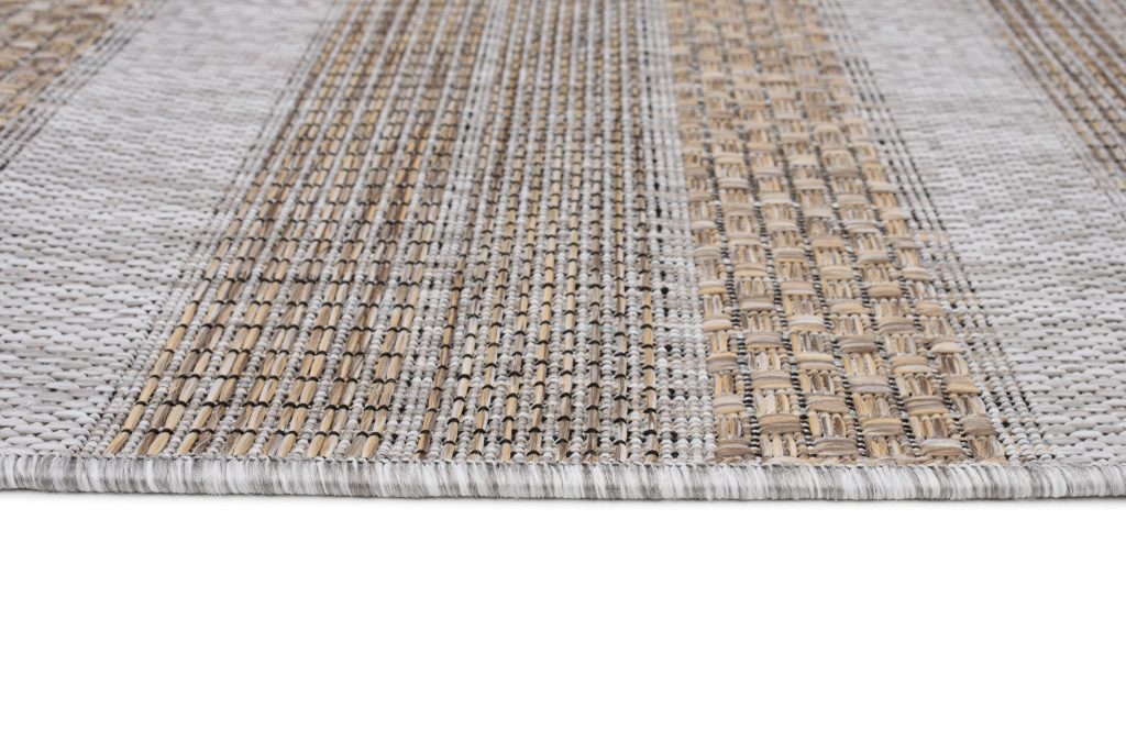Tapis Melissa Marron Gris Rectangles Intérieur Extérieur