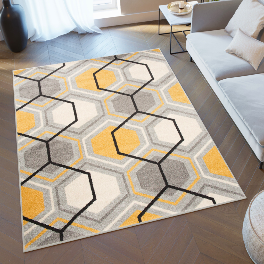 Tapis En Coton Bleu Qualité Supérieure 120x180 Cm | Motif Losanges Diamant Decoration Et Confort Pour Salon Chambre 97244148