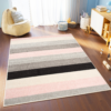 Tapis Lazur Gris Clair Rose Géométrique Lignes