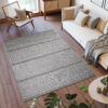Tapis Capri Extérieur Intérieur Moderne Gris Rayé Résistant Sisal