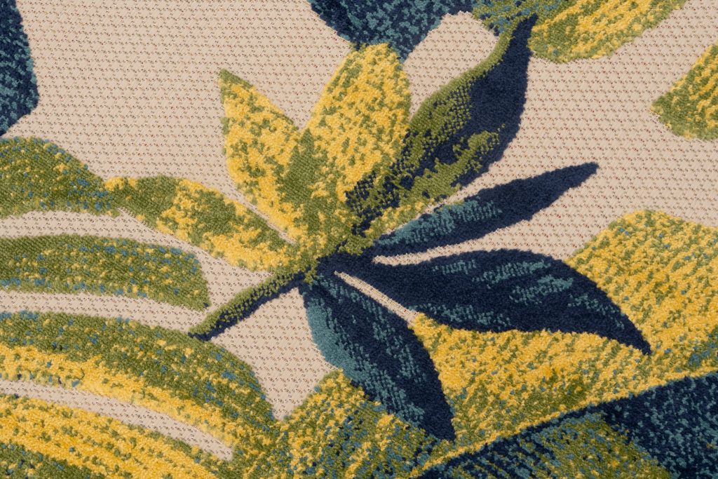 Tapis Extérieur Patio Crème Feuilles de Palmier