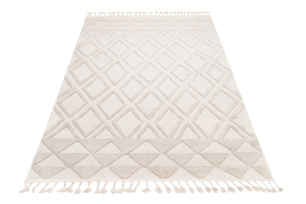 Tapis Timber Intérieur Extérieur Beige Losanges Triangles