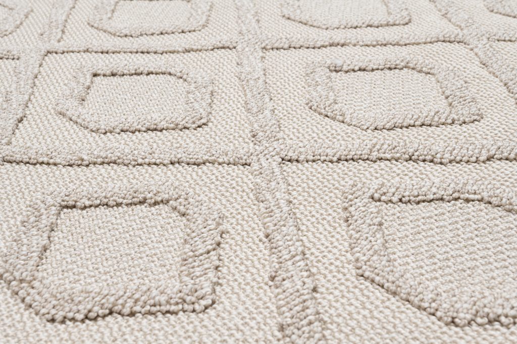 Tapis Timber Intérieur Extérieur Beige Géométrique Franges