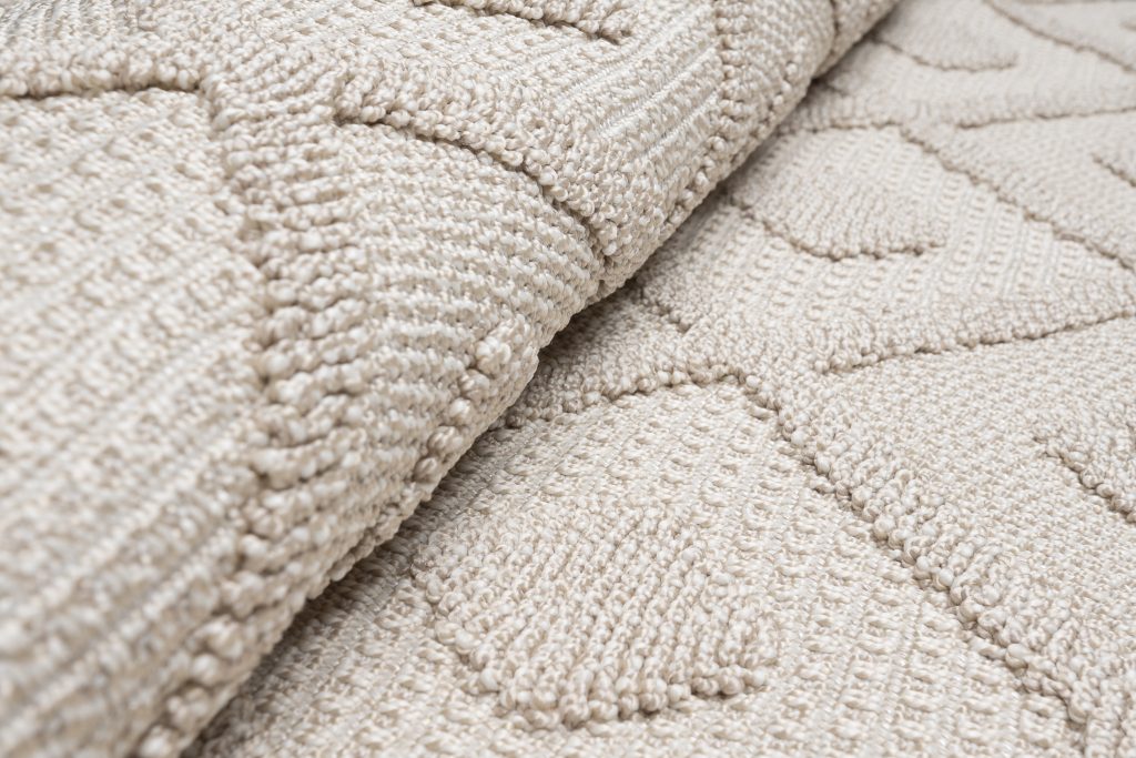 Tapis Timber Intérieur Extérieur Beige Losanges Franges