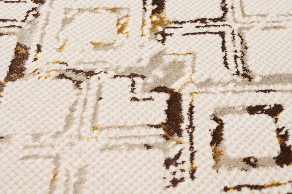 Tapis Golden Crème Or Losanges Moucheté