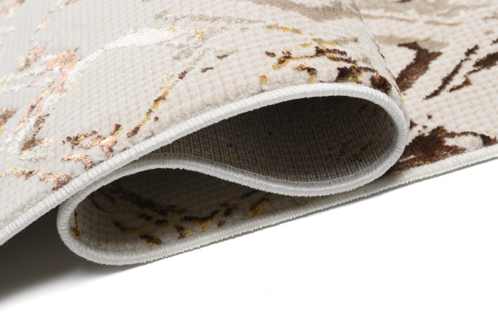 Tapis Golden Crème Or Losanges Moucheté