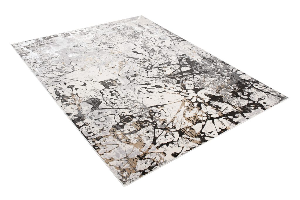Tapis Golden Gris Crème Abstrait