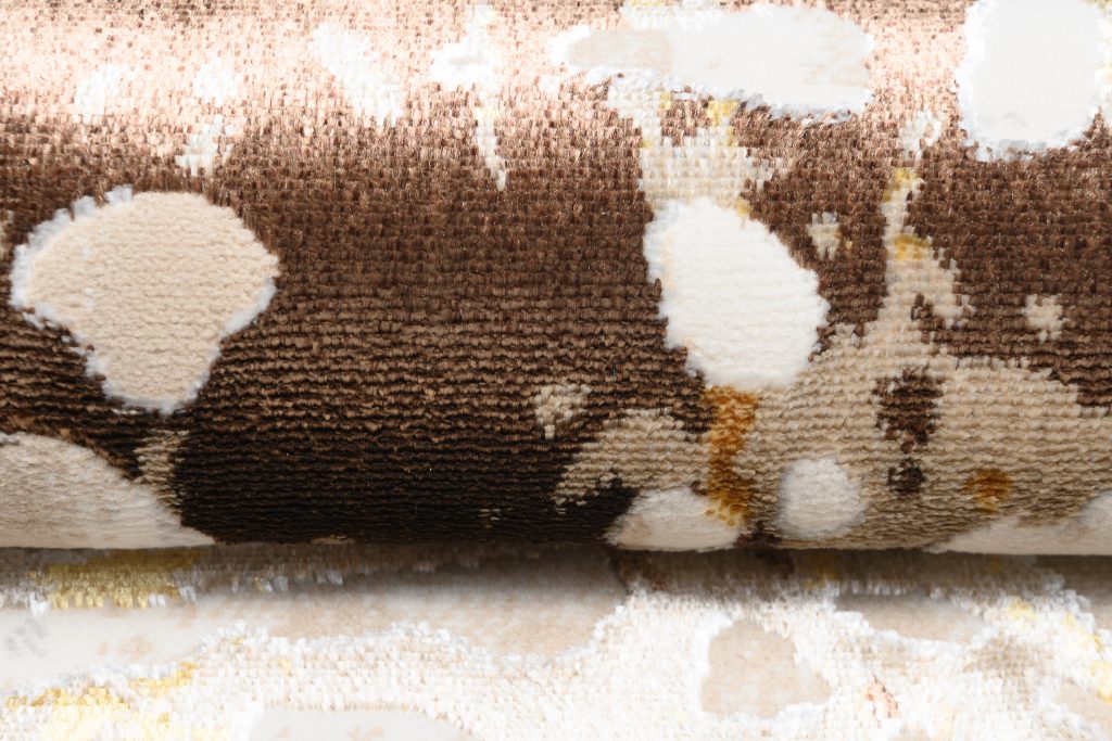 Tapis Golden Crème Marron Abstrait