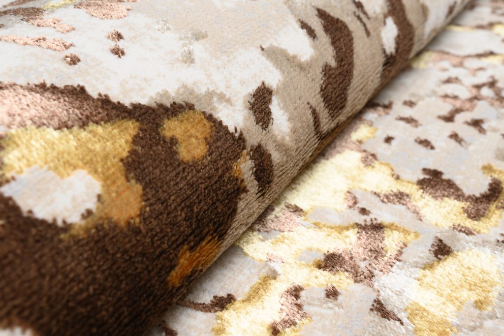 Tapis Golden Crème Or Abstrait