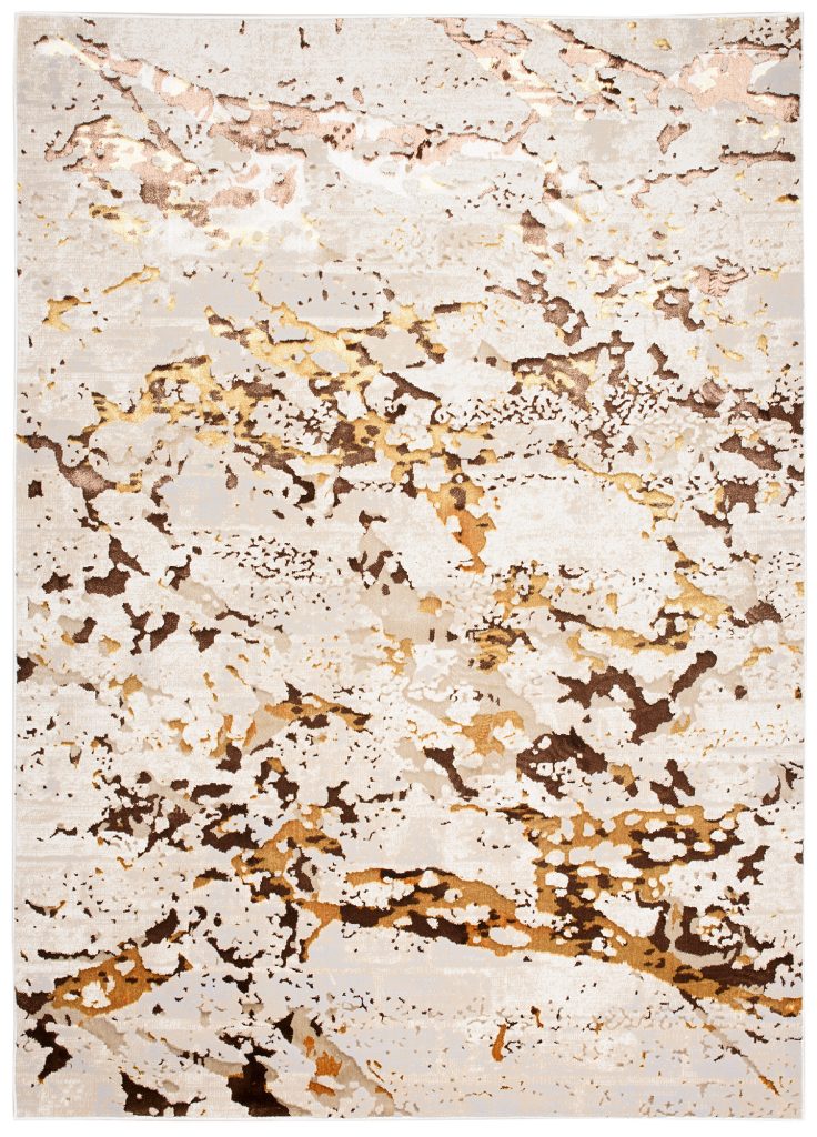 Tapis Golden Crème Or Abstrait