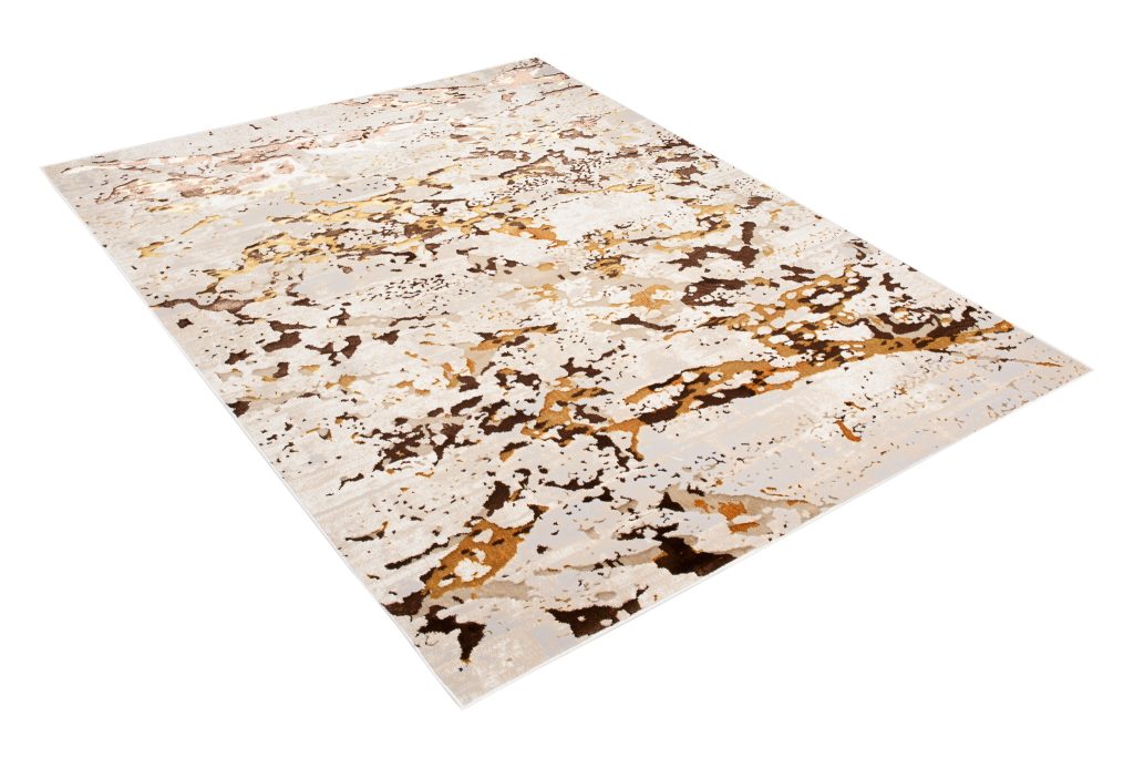 Tapis Golden Crème Or Abstrait