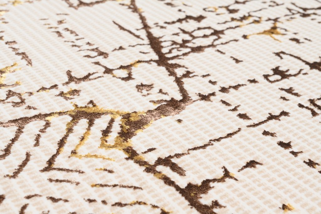 Tapis Golden Crème Or Patchwork