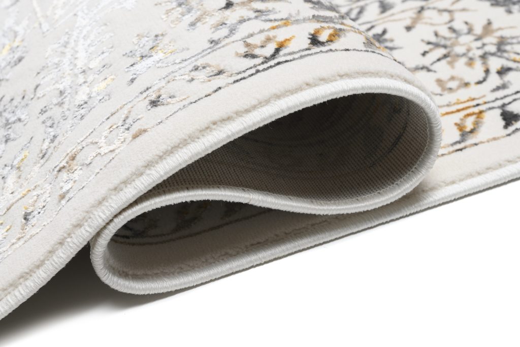 Tapis Golden Crème Or Gris Vintage Cadre