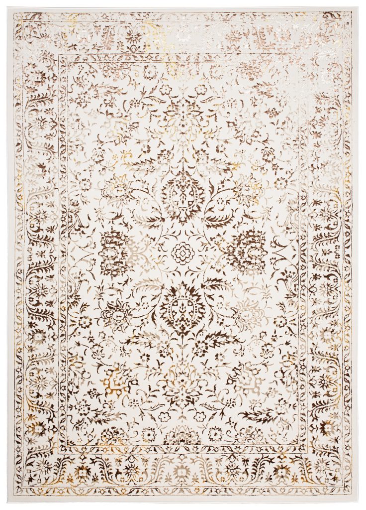 Tapis Golden Crème Or Vintage Cadre