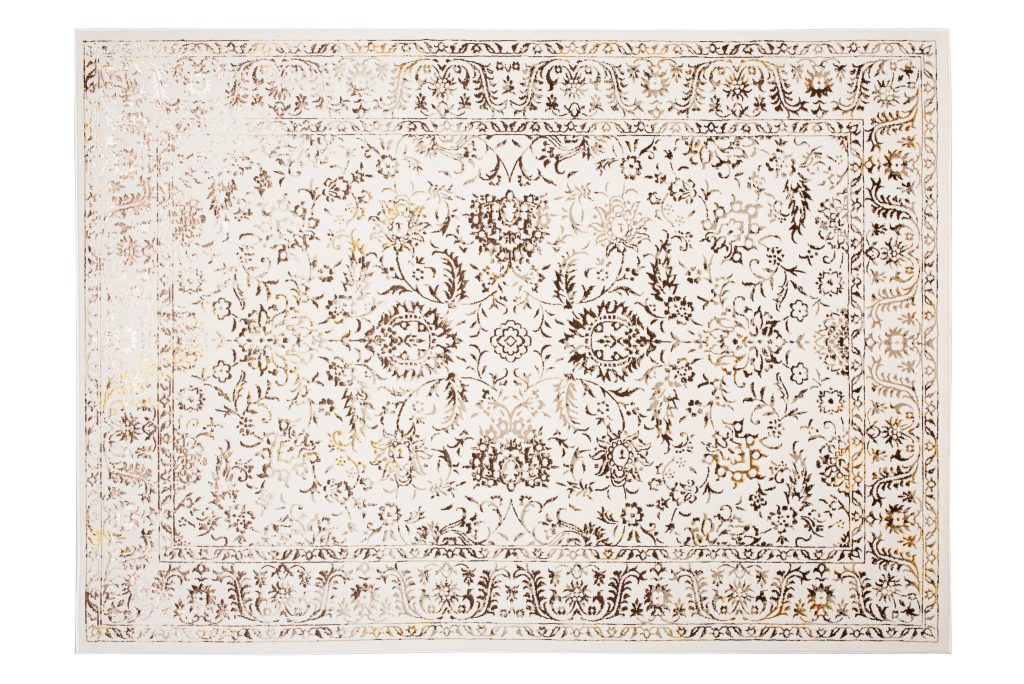 Tapis Golden Crème Or Vintage Cadre