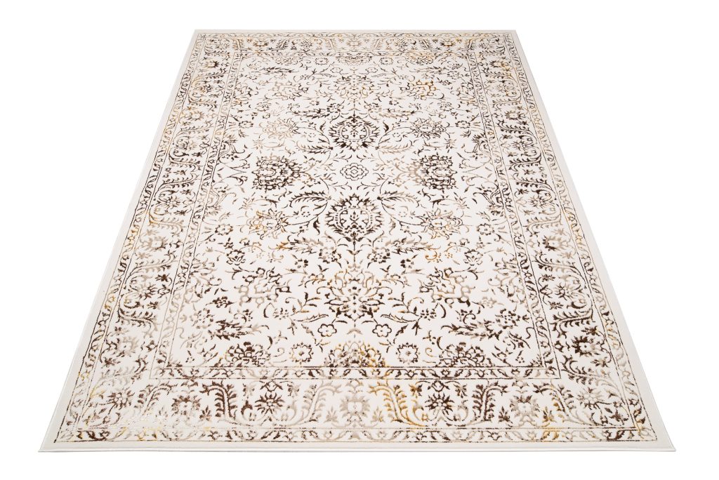 Tapis Golden Crème Or Vintage Cadre