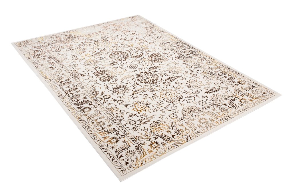 Tapis Golden Crème Or Vintage Cadre