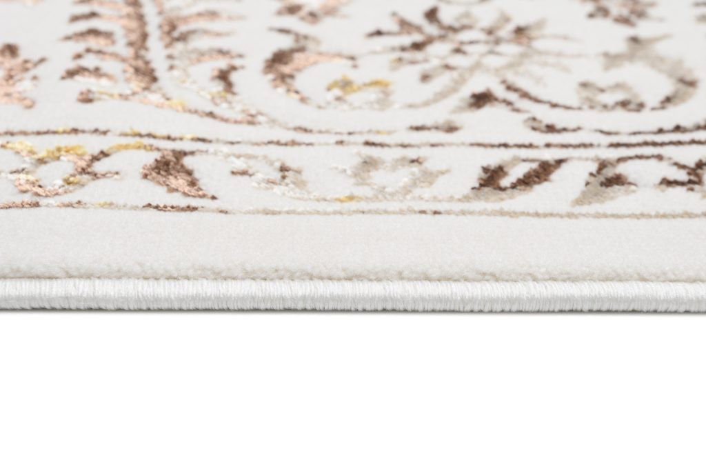 Tapis Golden Crème Or Vintage Cadre