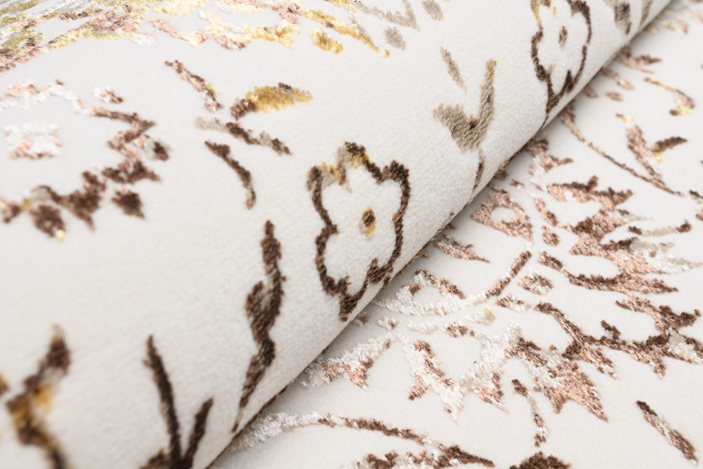 Tapis Golden Crème Or Vintage Cadre