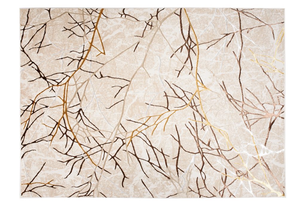 Tapis Golden Beige Or Marron Lignes