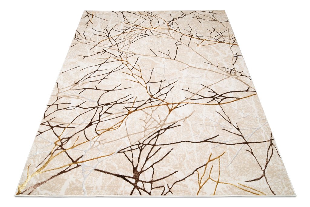 Tapis Golden Beige Or Marron Lignes